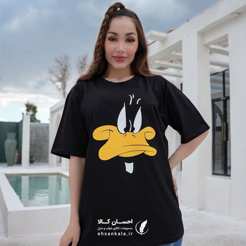 تیشرت لانگ رنگی رنگی کارتنی طرح کنت داکولا